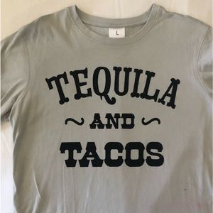 Tequila and tacos women’s t-shirt large gray